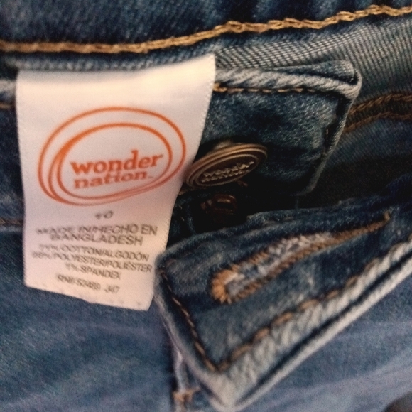 Wonder Nation Adjustable Waist Girls Skinny Jeans - Picture 2 of 4